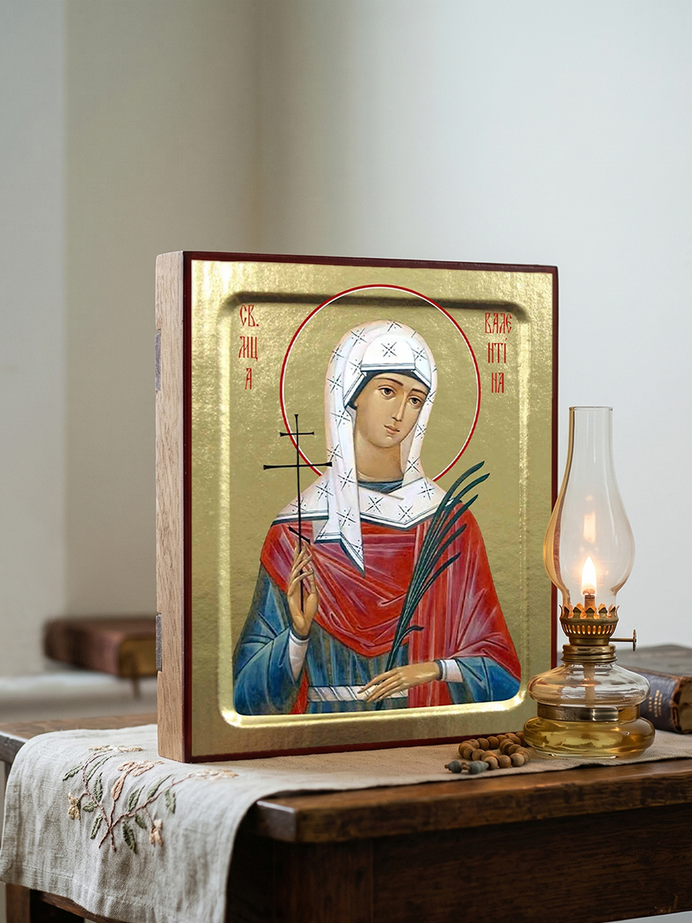 Икона Валентины, мученицы на дереве: 125 х 160 (Синопсисъ)