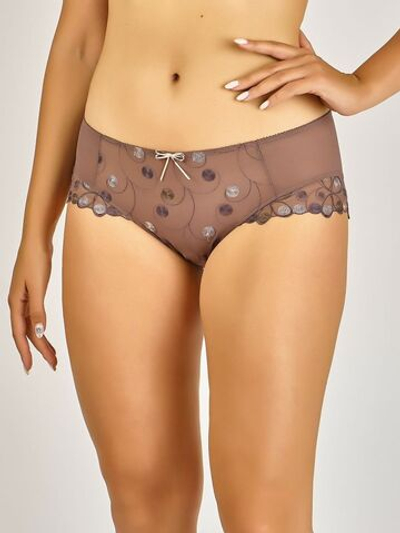Трусы-шорты Misia с узорной вышивкой (Размер: 44) (Цвет: коричневый)