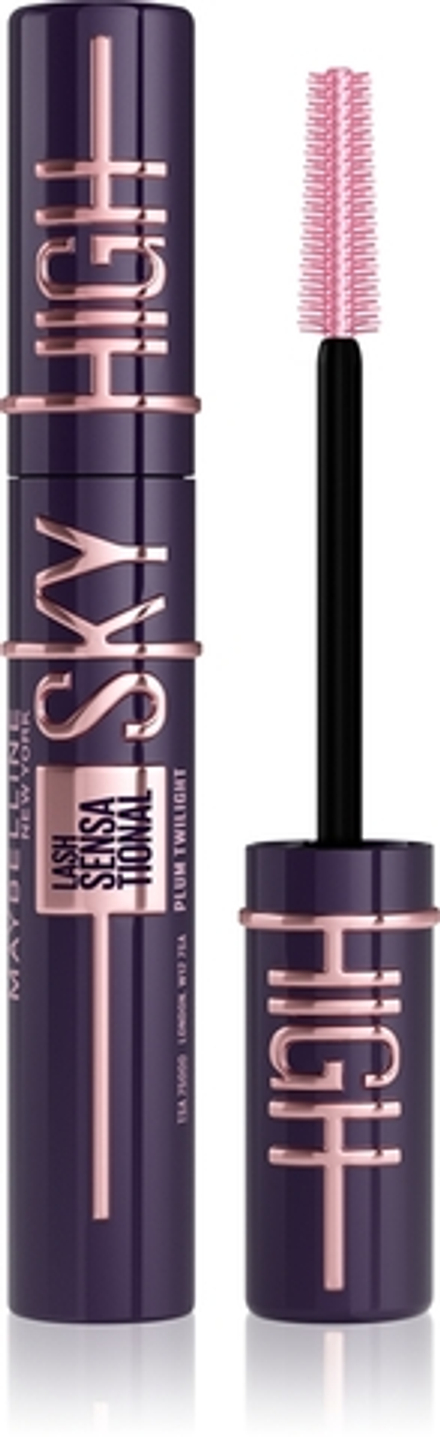MAYBELLINE NEW YORK Lash Sensational Sky High - Тушь для ресниц, утолщающая и удлиняющая оттенок Plum Twilight, 7 ml