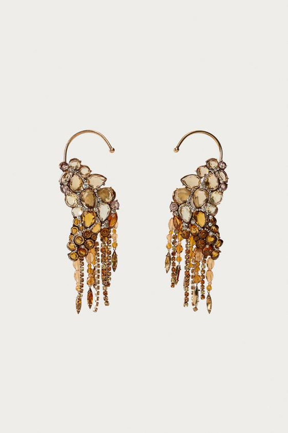 ZARA X MARISA BERENSON МЕРЦАЮЩИЕ СЕРЬГИ С КАМНЯМИ , ЗОЛОТИСТЫЙ
