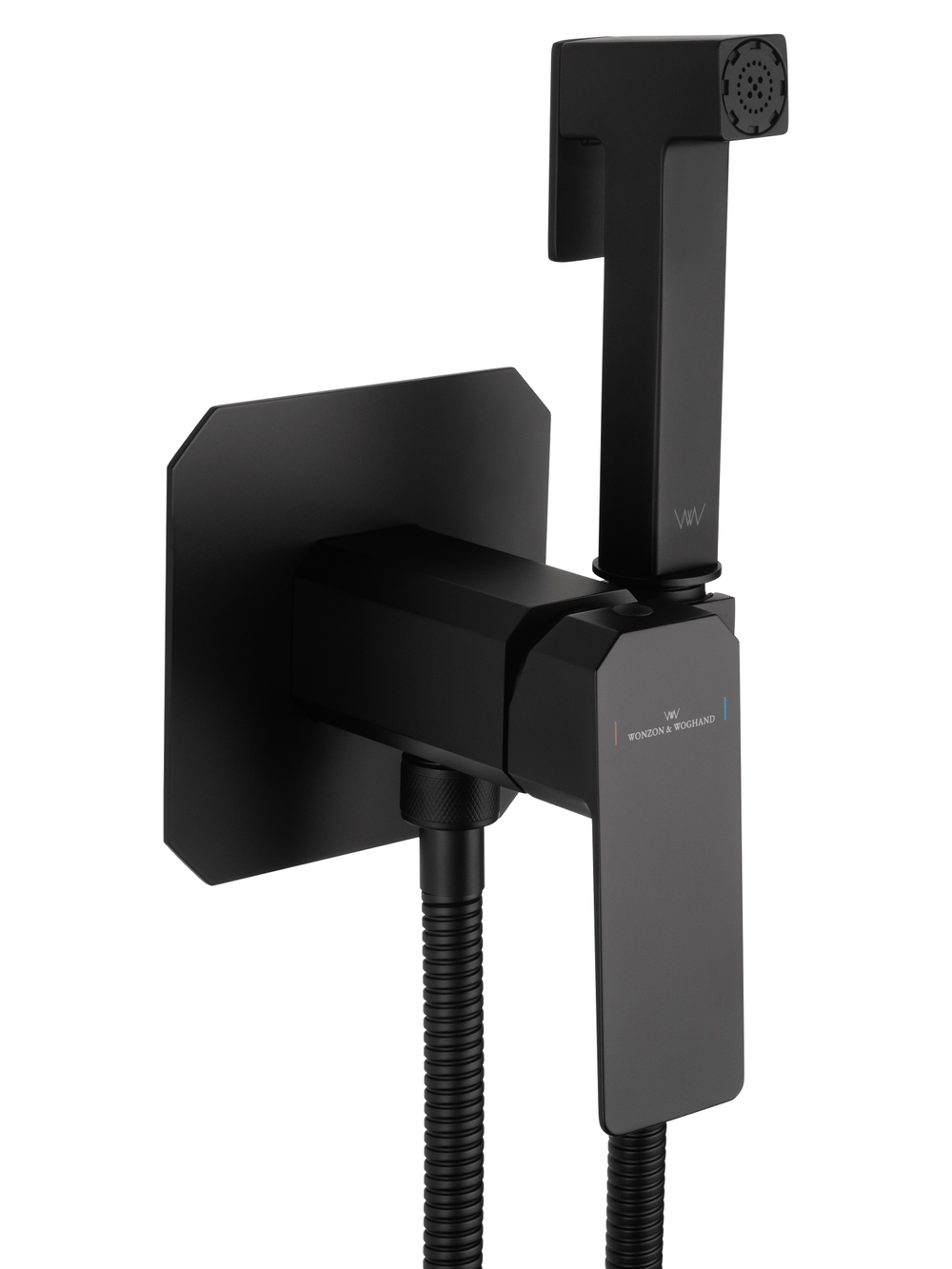 Смеситель с гигиеническим душем встраиваемый WONZON & WOGHAND DIAMOND, Черный матовый (WW-88829011-MB)