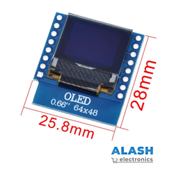 Модуль дисплея OLED, 0,66 дюйма, для WEMOS D1 MINI, модуль ESP32, AVR STM32, 64x48, ЖК-экран 0,66 дюйма, IIC I2C OLED