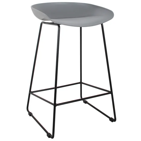 Полубарный стул Noel серый с черными ножками