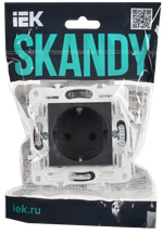 SKANDY Розетка с заземлением с защитными шторками 16А безвинтовое крепление SK-R06G графит IEK