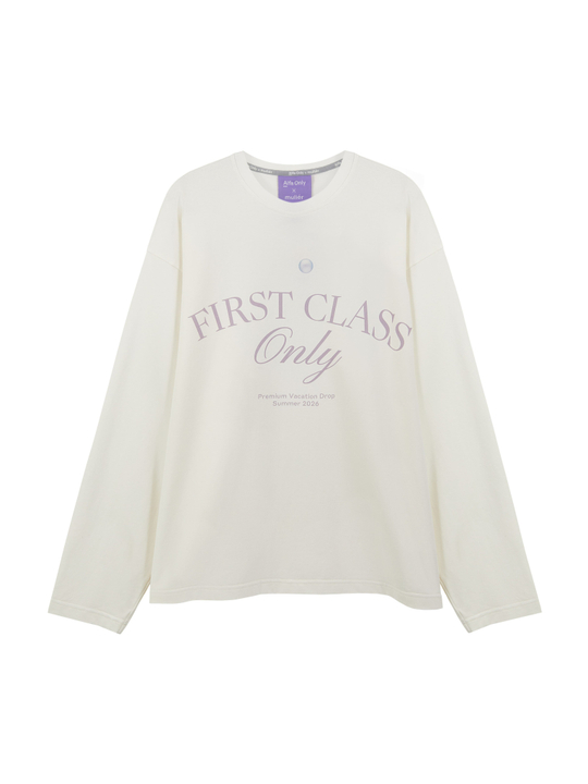 Лонгслив "First class only" белый