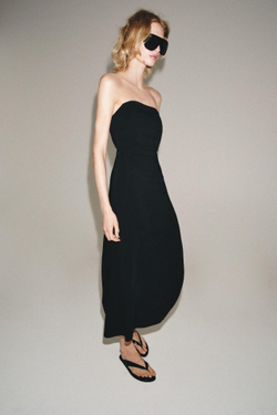 ZARA ПЛАТЬЕ БЕЗ БРЕТЕЛЕЙ — ZW COLLECTION, ЧЕРНЫЙ