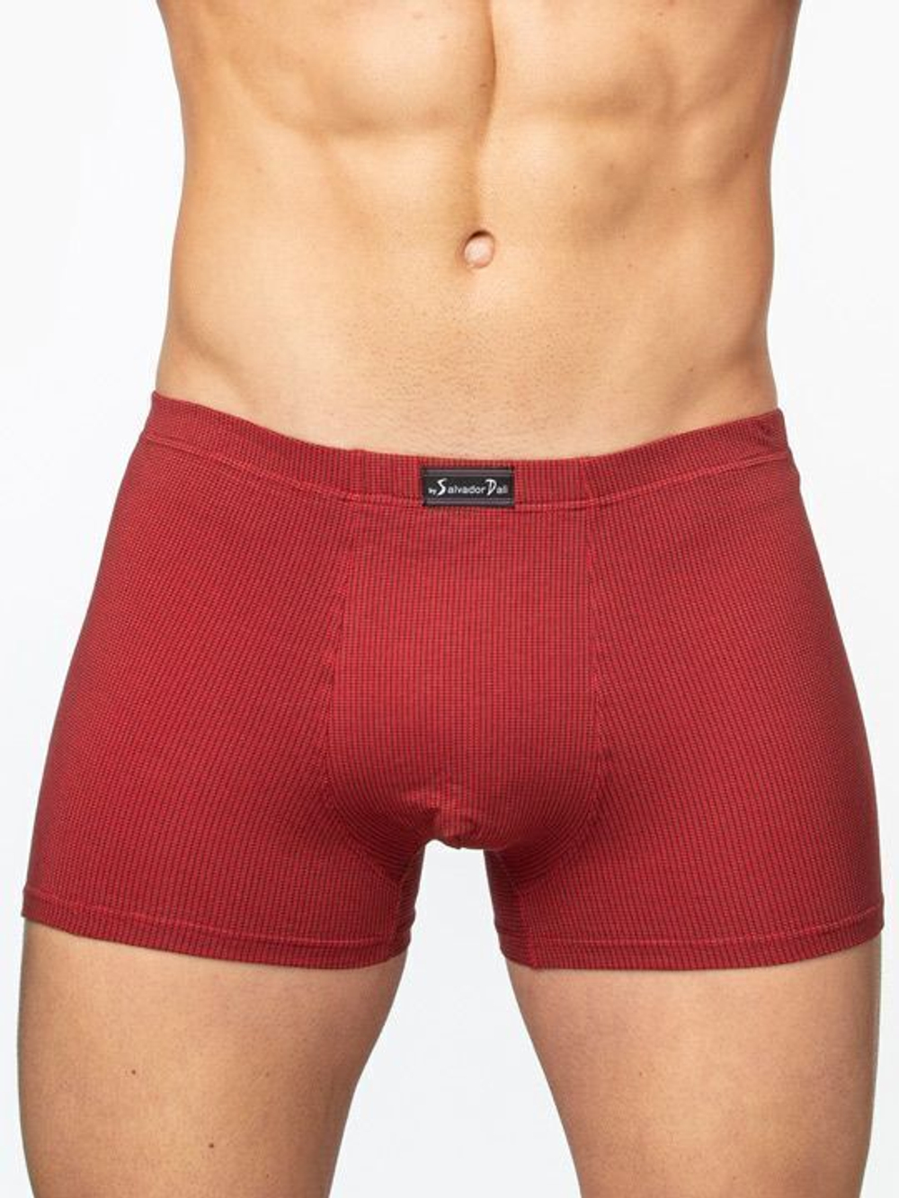Однотонные мужские трусы-боксеры в рубчик (Размер: M) (Цвет: бордовый)