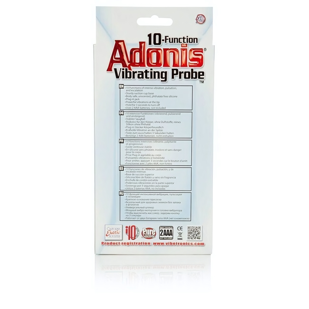 Анальная пробка с вибрацией Adonis (10 функций вибрации) (Цвет: черный)