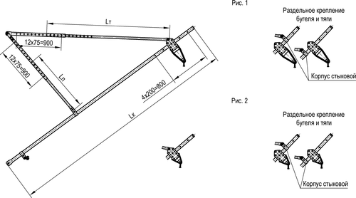 Консоль неизолированная трубчатая со сжатой тягой и подкосом типа НТС-п (НТСК-п)