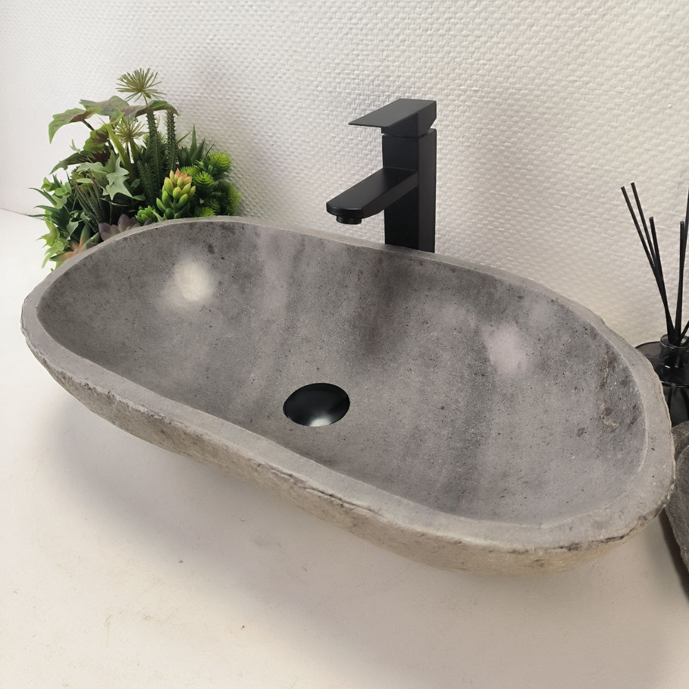 Раковина из речного камня RS63635 (64*35*16) 0124