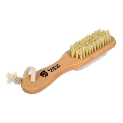 Щетка деревянная двусторонняя, с пемзой, 18 см, для бани и сауны «Банные штучки»