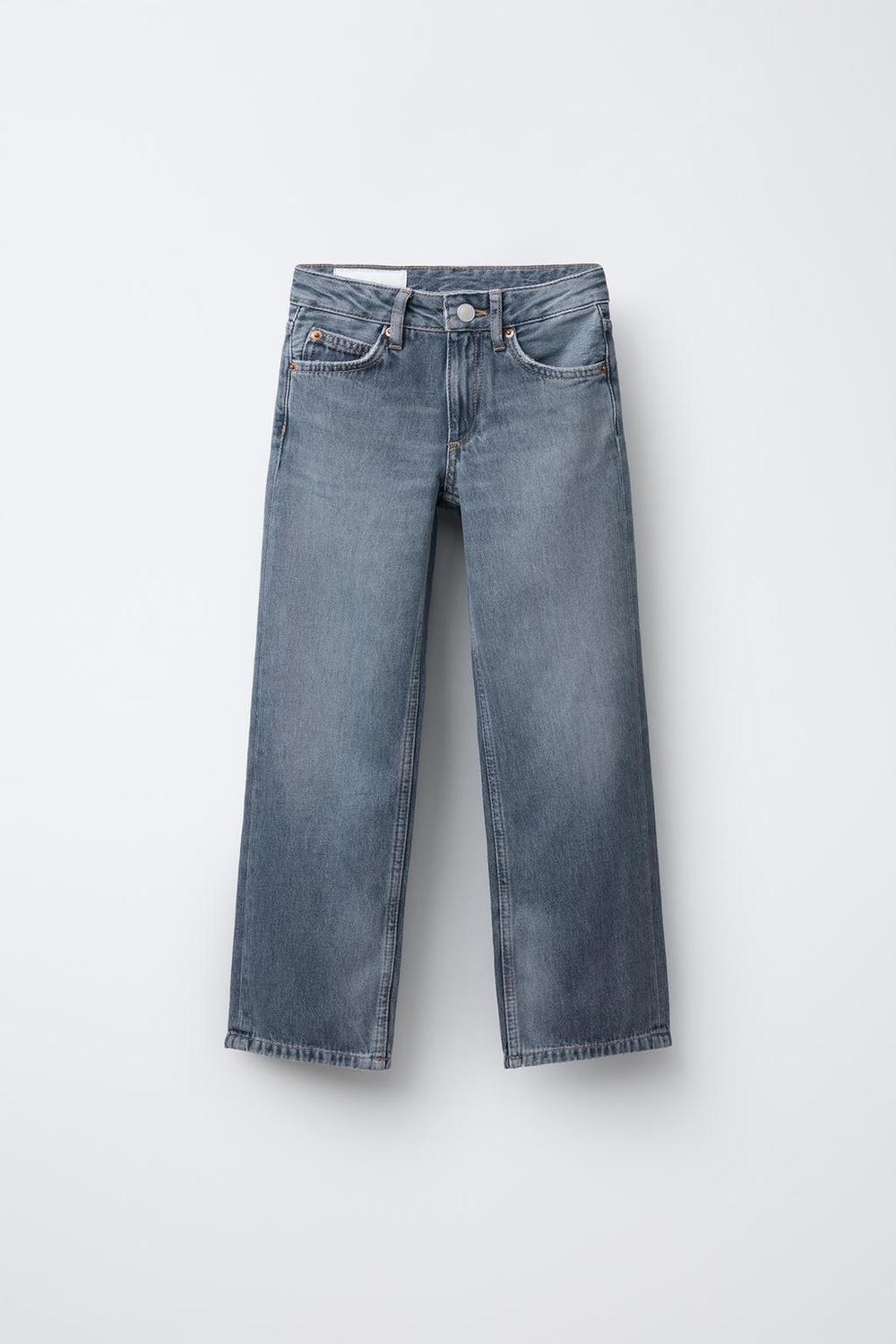 ZARA ДЖИНСЫ STRAIGHT, СЕРО-СИНИЙ