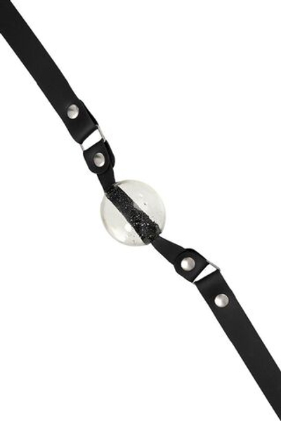 Прозрачный кляп-леденец на кожаных ремешках со вкусом пина колада (Цвет: прозрачный)