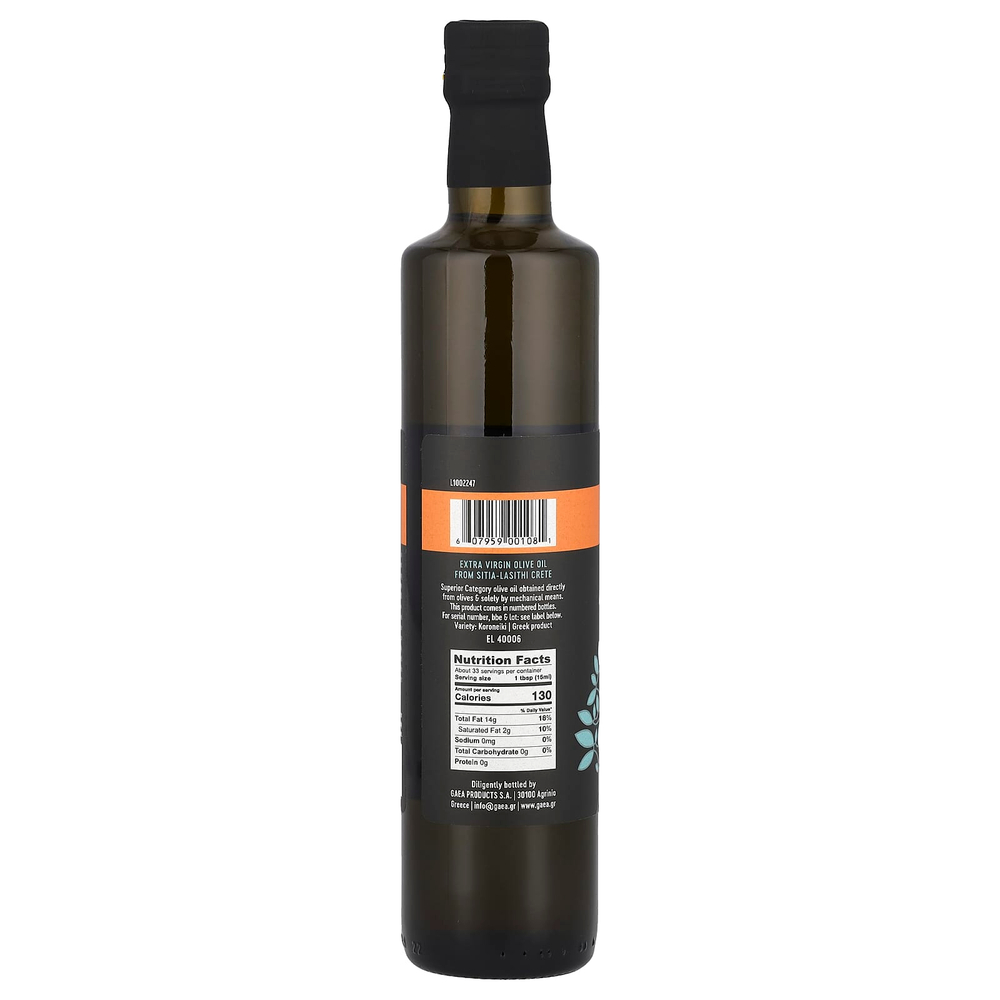 Gaea, нерафинированное оливковое масло высшего качества из Ситии, насыщенное, 500 мл (16,9 жидк. унции)