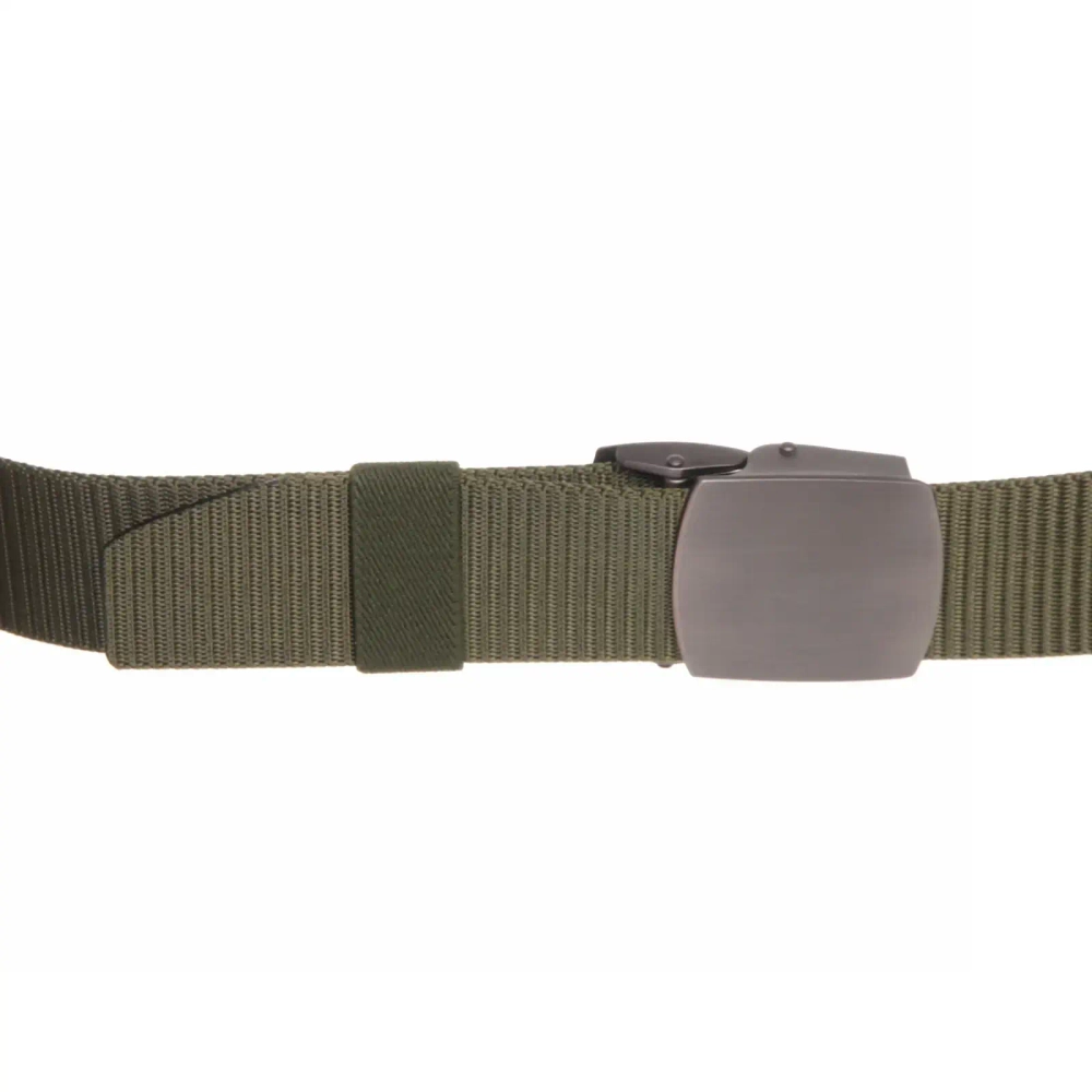 Ремень туристический 1,2м металлическая пряжка, цвет зеленый