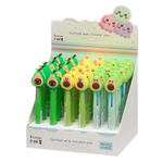 Ручка шариковая, автоматическая, 3в1, Basir, 3-ёх цветная, серия "Авокадо", с резиновой фигуркой, 36 шт