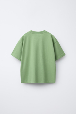 ZARA ОДНОТОННАЯ ФУТБОЛКА MEDIUM WEIGHT, ТРАВЯНОЙ