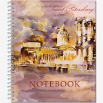 Тетрадь общая 48 листов на мет.гребне  "LIGHTS OF PETERSBURG"