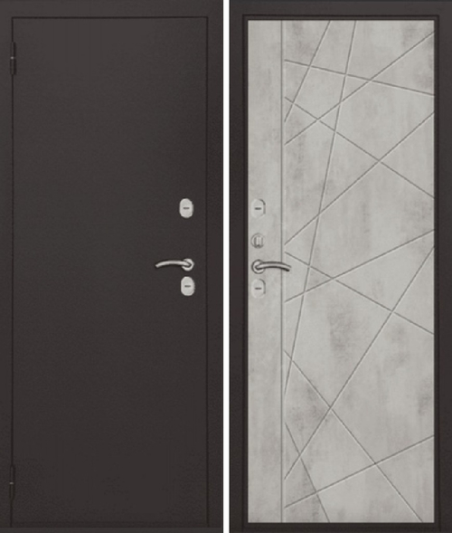 Входная дверь Аргус ХЬЮСТОН ТЕРМО Букле тёмный - Бетон светлый