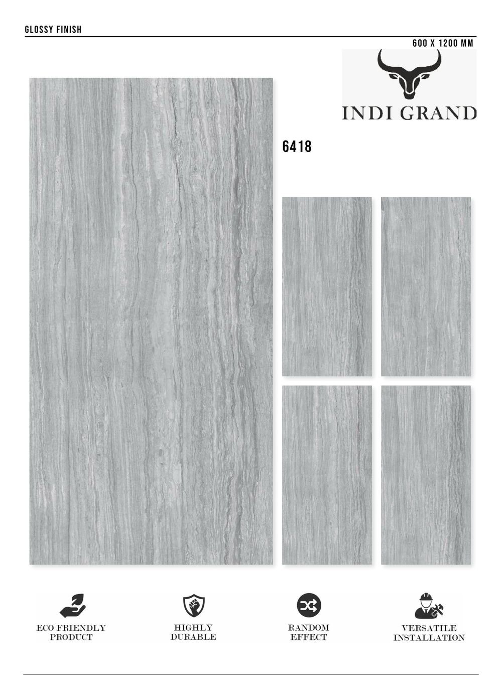 Керамогранит glossy №5, 60х120, 6418