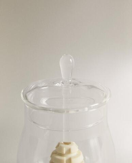 ZARA HOME БАНКА ДЛЯ МЕДА ИЗ ТЕРМОСТОЙКОГО СТЕКЛА С КРЫШКОЙ, КРЕМОВЫЙ