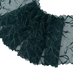 Вышивка на сетке изумруд 23 см