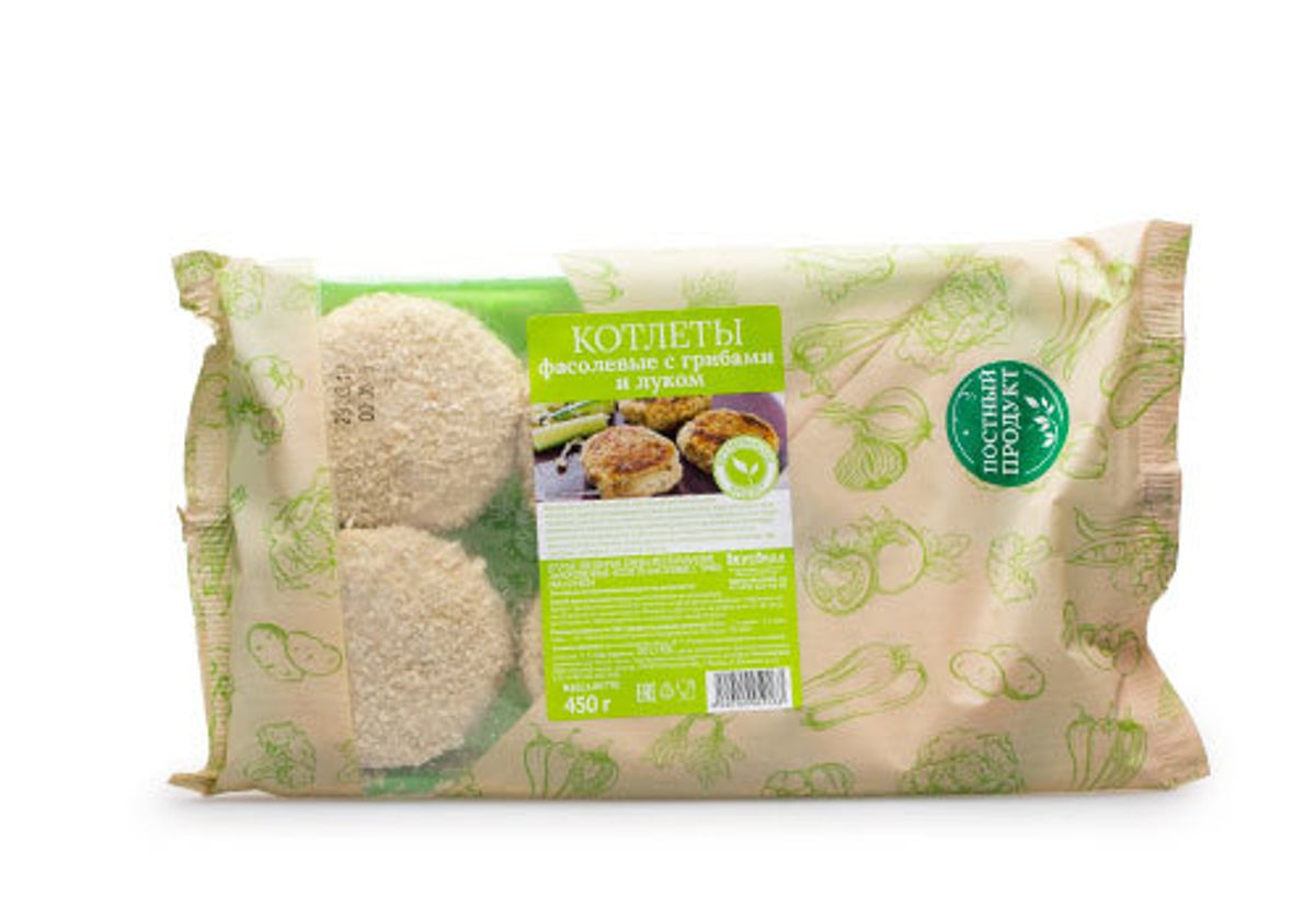Котлеты фасолевые с грибами и луком ВкусВилл, 450г