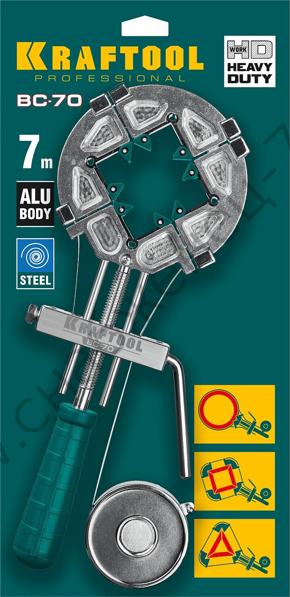 KRAFTOOL ВС-70 7 м, Ременная струбцина (32207-2)