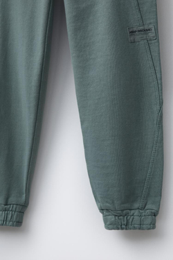 ZARA БРЮКИ-ДЖОГГЕРЫ С НАШИВКОЙ, ЗЕЛЕНОВАТО-СИНИЙ