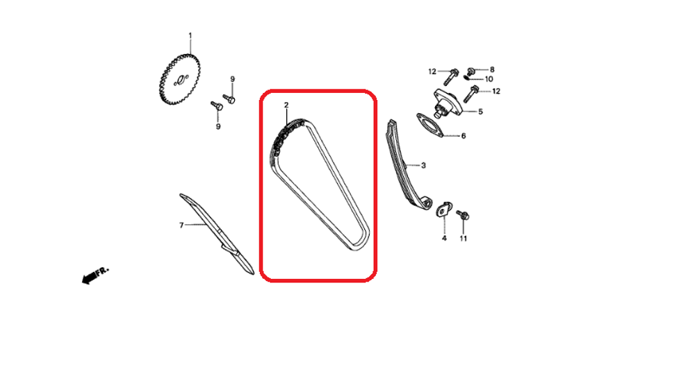 14401-KGH-900. 14401-KGH-901. 14401-KVB-901. CHAIN, CAM (90L).  Honda