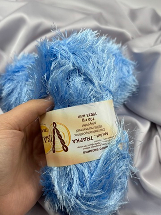 Пряжа VISANTIA "ТРАВКА" / "TRAFKA" 100% полиэстер 5 шт. х 100 г 150 м ± 3 м №0007 голубой