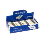 Ластик Alingar, синтетический каучук, пряумоугольный, скошенный, бело-серый, 41х14х8 мм, картонная упаковка