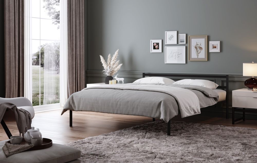 Кровать разборная металлическая Мета 04.100.9005-01 (1400*2000мм), черная