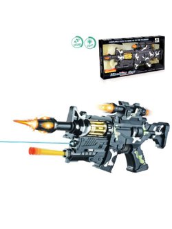 Автомат с лазерным прицелом свет/звук/мягкие пули в коробке (200346852)