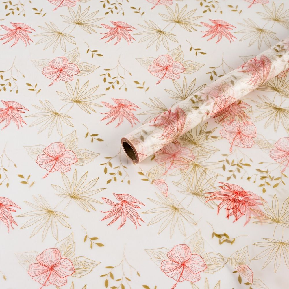 Пленка матовая &quot;Ботаника&quot; Коралловая 57см*10м