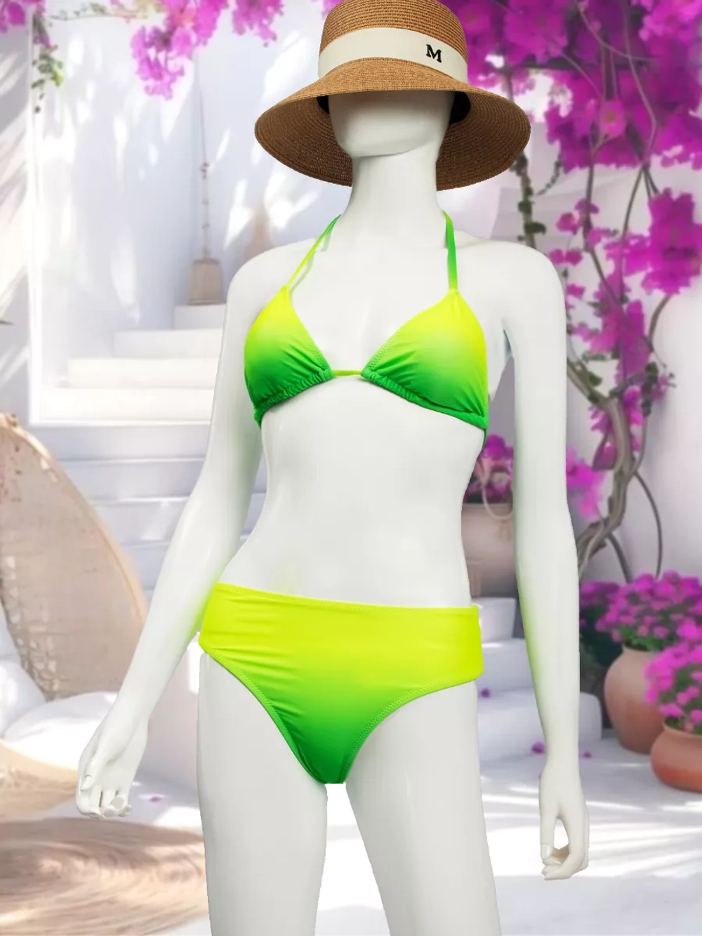 купальник раздельный 3 в 1 на завязках с туникой удлиненной