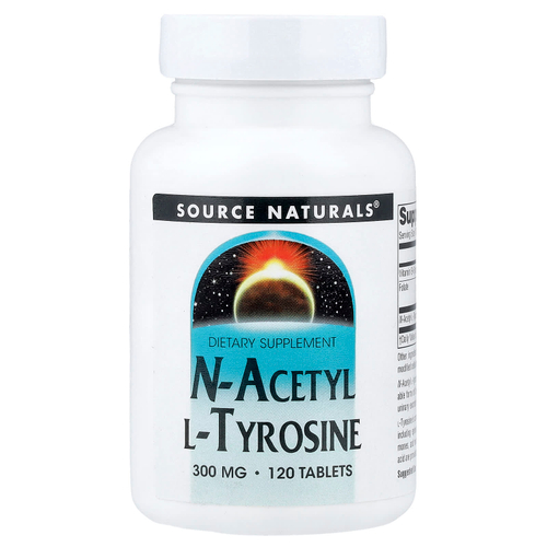 Source Naturals, N-ацетил L-тирозин, 300 мг, 120 таблеток