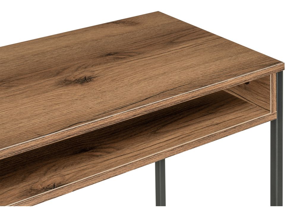 Письменный стол Лео Лофт 85х39х75 черный матовый / дуб делано темный