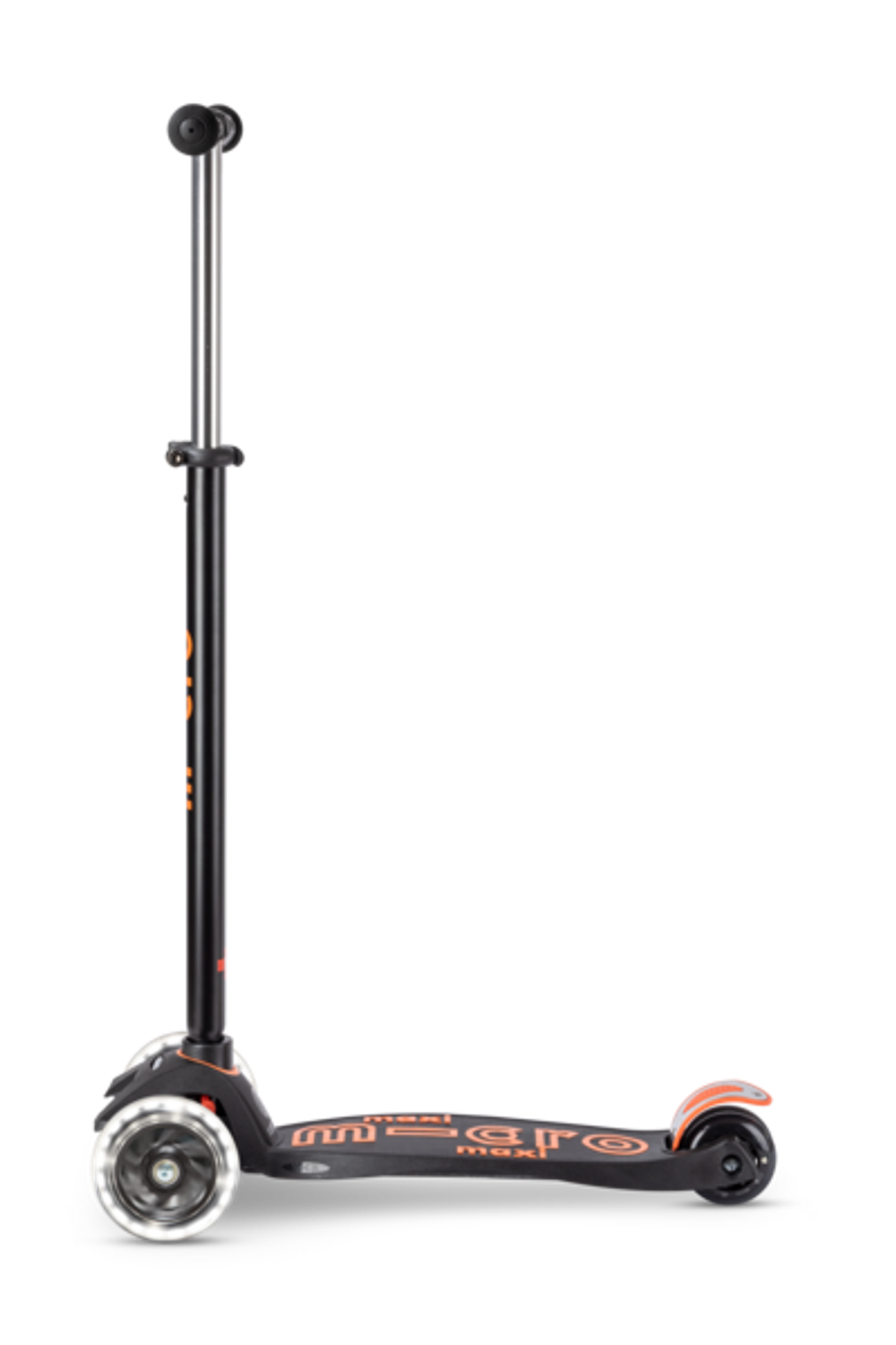 Самокат Maxi Micro Deluxe LED черно-оранжевый