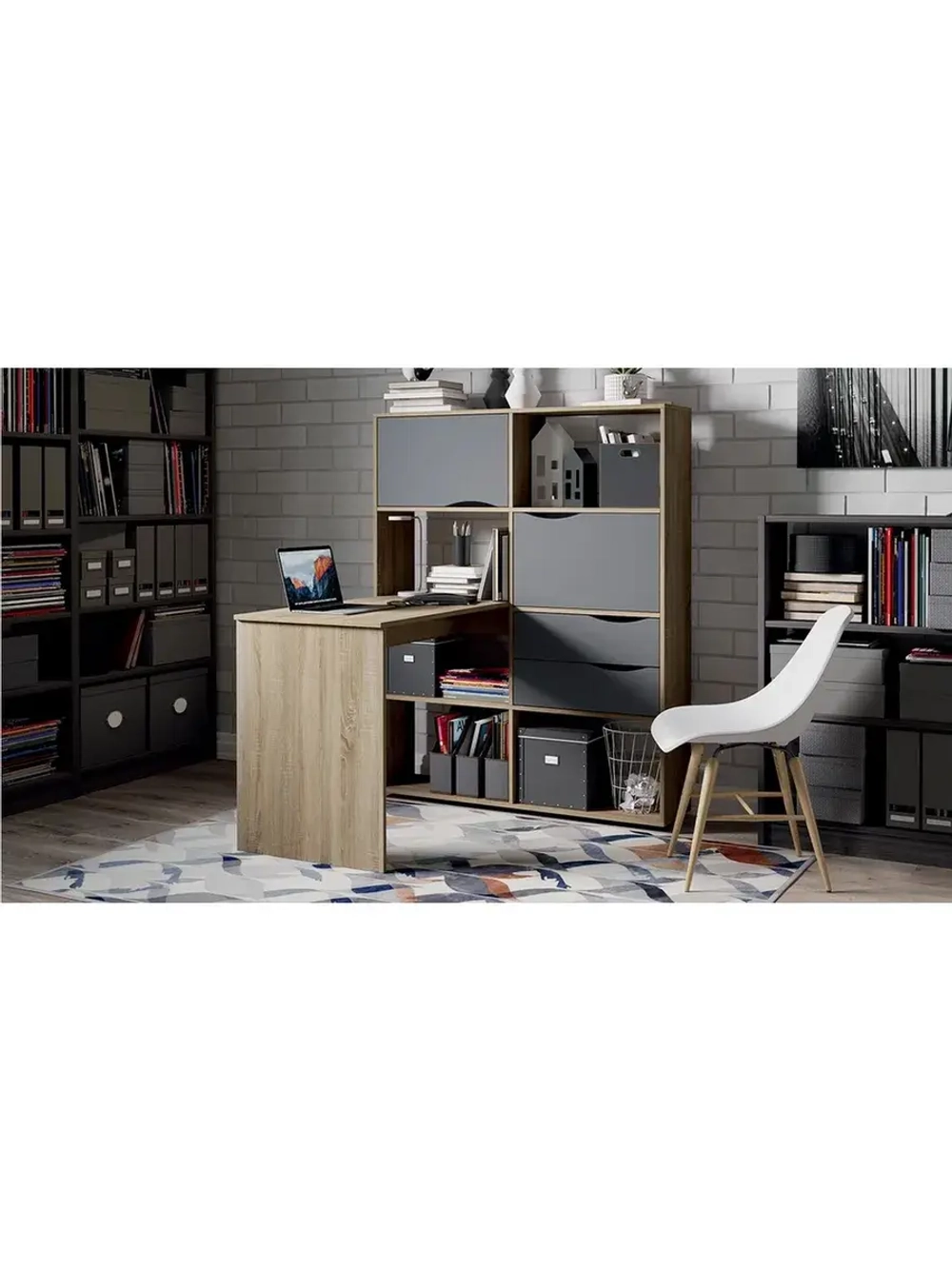 Стол письменный угловой с ящиками 114,8х110х143,2 см