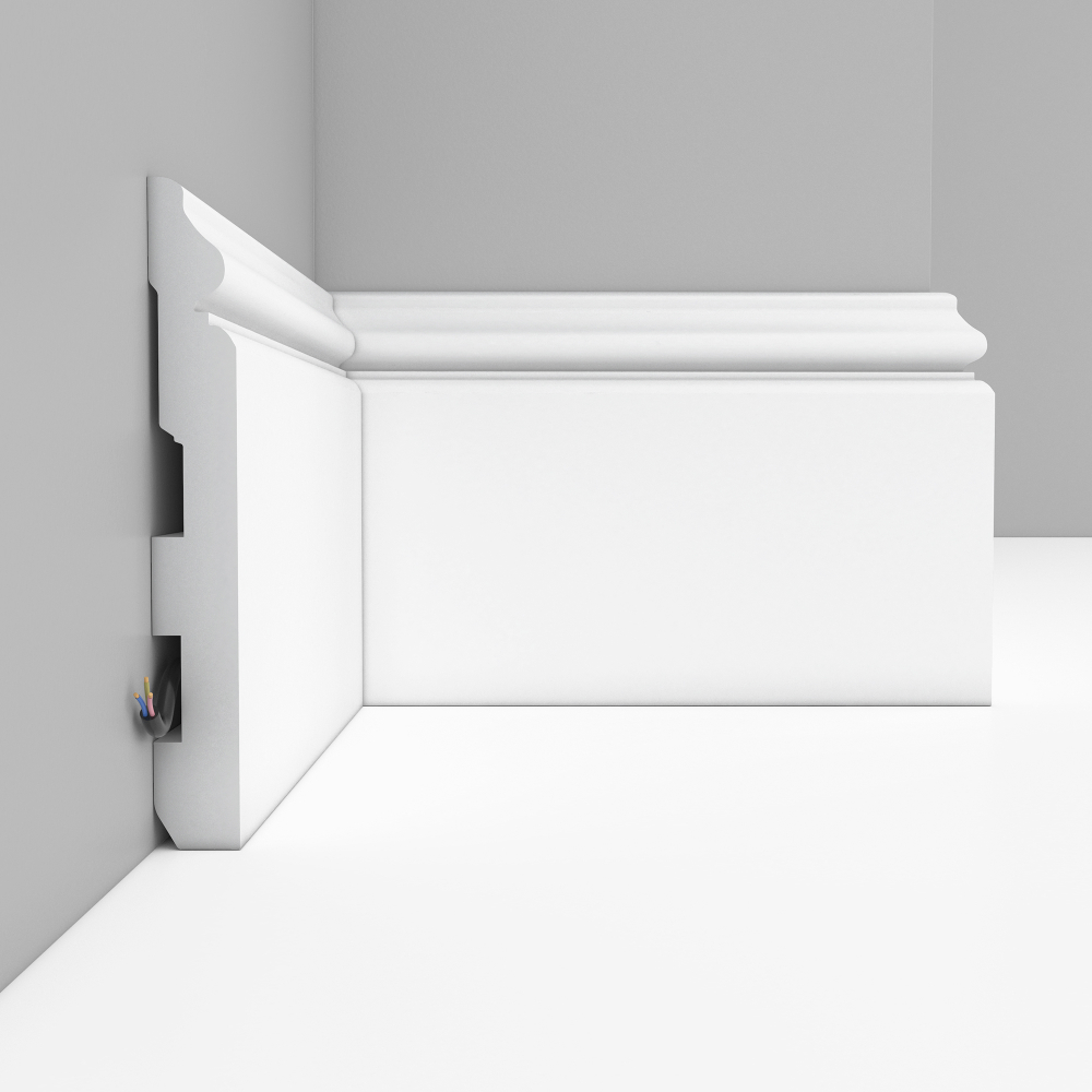 Плинтус напольный дюрополимер под покраску A118 139×18×2000 мм DecoMaster