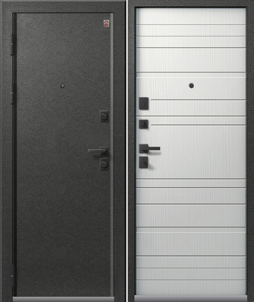 Входная дверь Центурион LUX-10 Графит муар - Ясень скандинавский