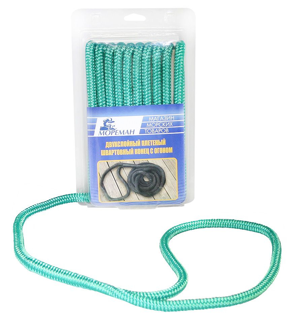 Плетеный швартовный конец, 9,5 мм x 6 м, зеленый (10255162)