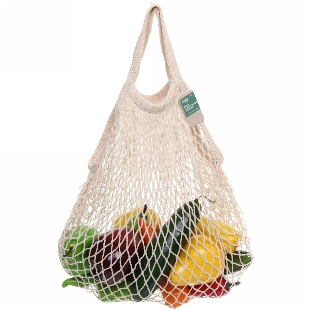 Сумка - шоппер авоська «ТРЕНДИ», цвет пастельно бежевый, 35*50см (лейбл Селфи)