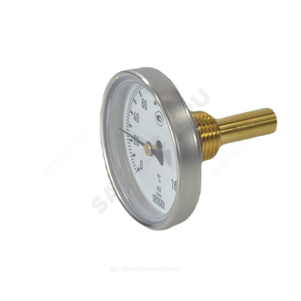 Термометр биметаллический осевой Дк63 160С L=100мм G1/2" A50.10 Wika 3905853