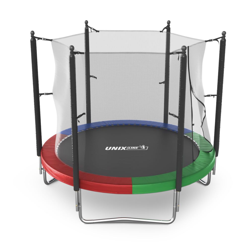 Батут UNIX Line Simple 8 ft (244 см) с внутренней защитной сеткой, цветной