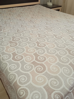 Покрывало жаккардовое двухстороннее Нежность 115-18 белый,беж,серый евро (240х200)