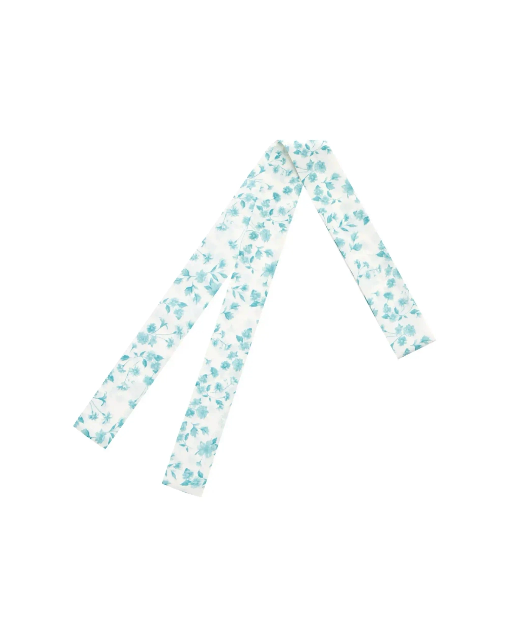 Luana лента из молочного крепдешина с мелкими голубыми цветами