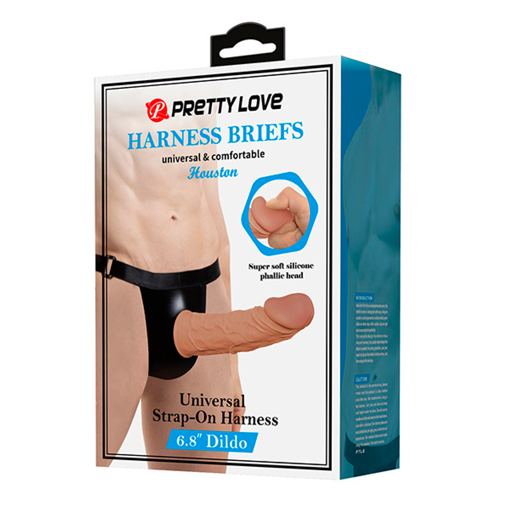 Мужской страпон на регулируемых трусиках Pretty Love Harness Briefs Houston BW-022073N