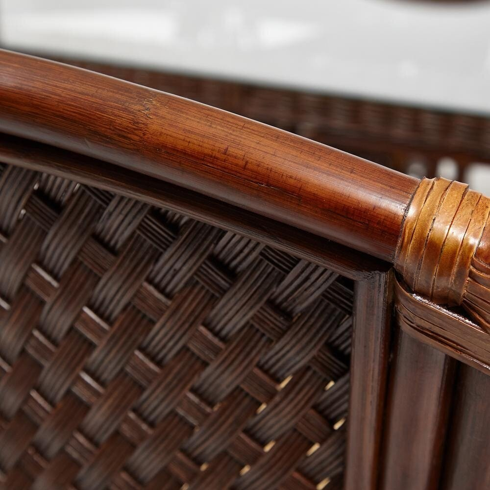 Обеденная группа GRAND 1 Pecan(стол со стеклом+6 кресел+ подушки), натуральный ротанг